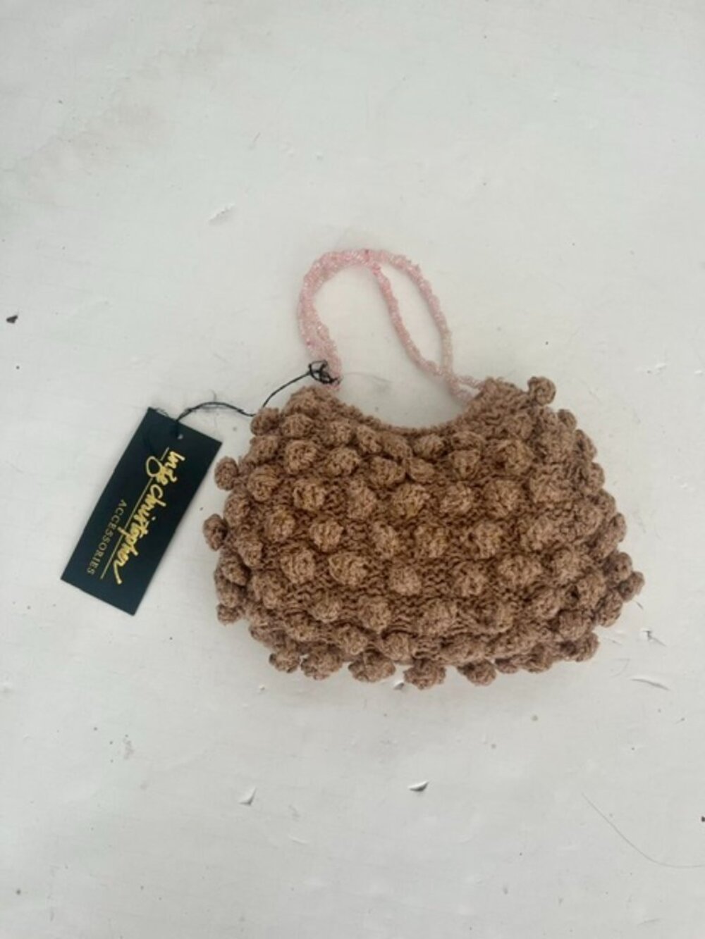 Inge Christopher Crochet Knit Mini Bag Bobble Texture NWT